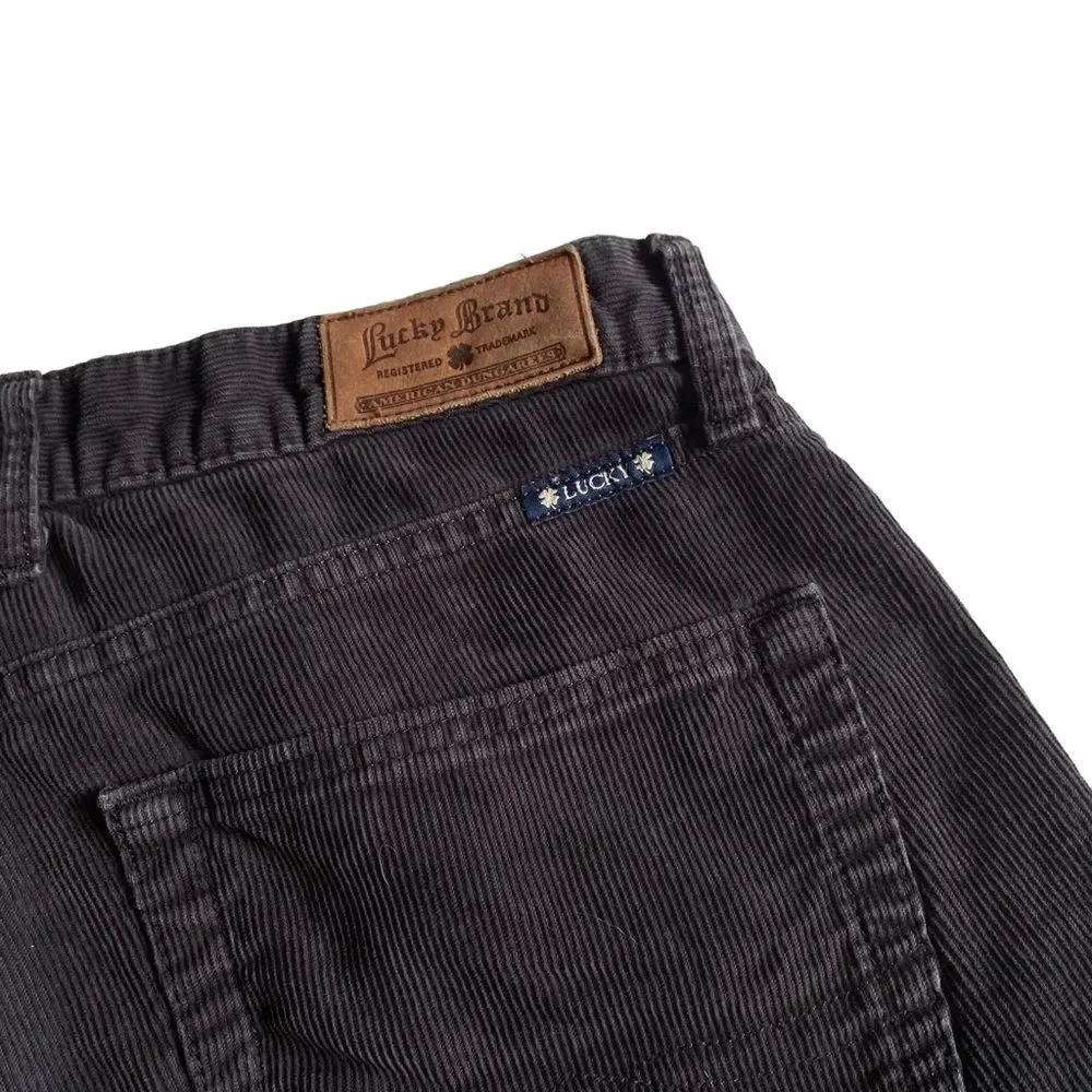 Lucky Brand 361 Vintage Straight Dark Gray Corduroys Cords Sz 34x30